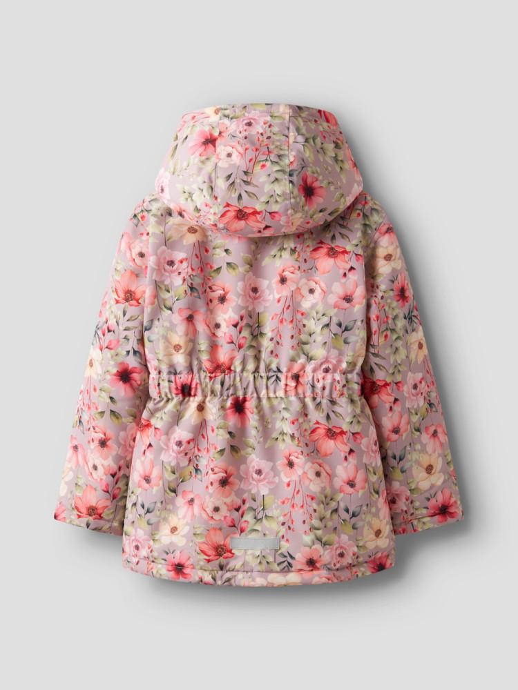 Casaco Impermeável Menina Floral com Capuz