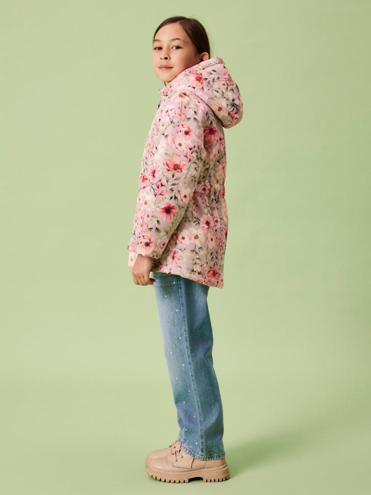 Casaco Impermeável Menina Floral com Capuz