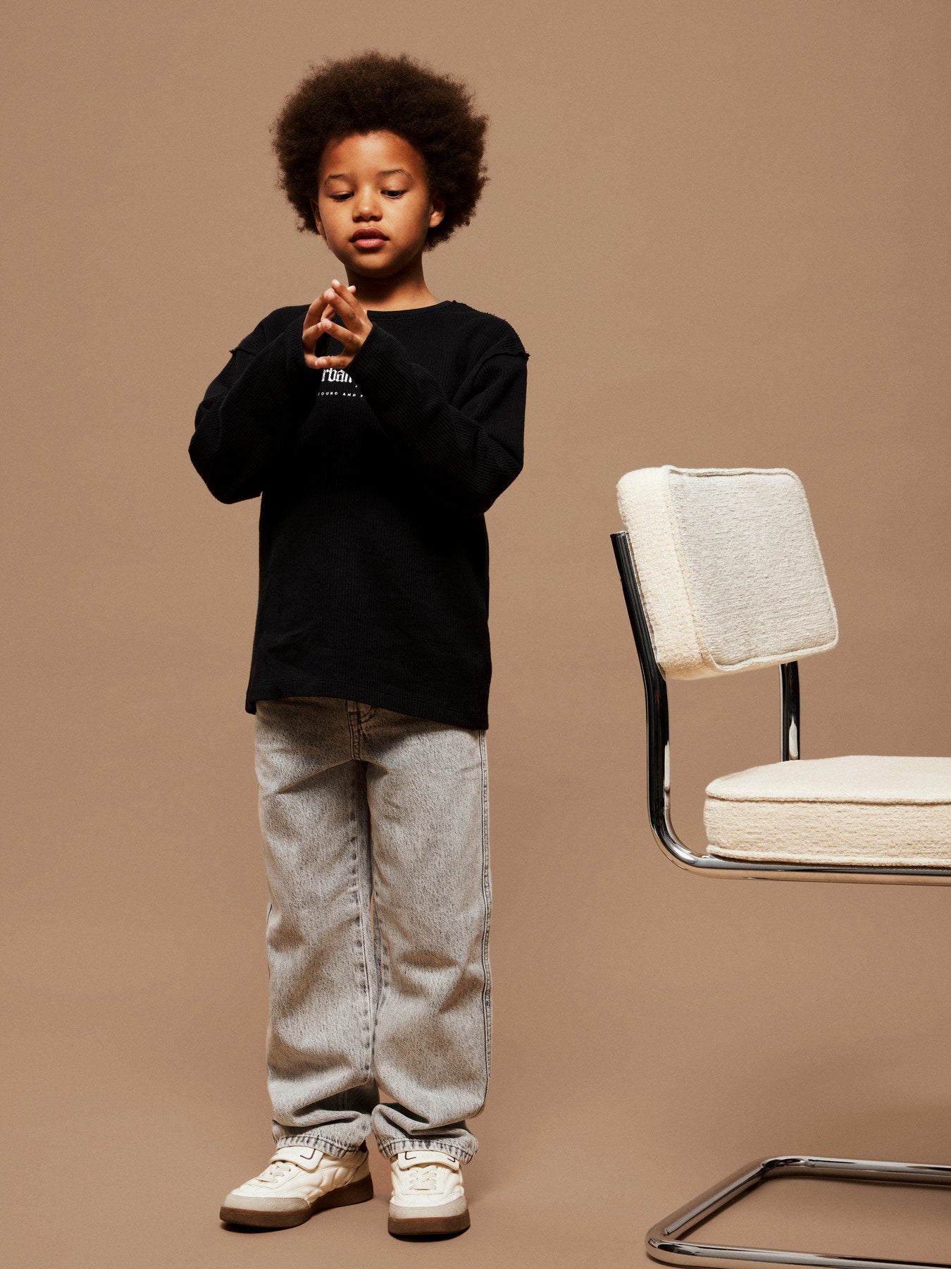 Jeans Menino Corte Loose Ganga Cinza