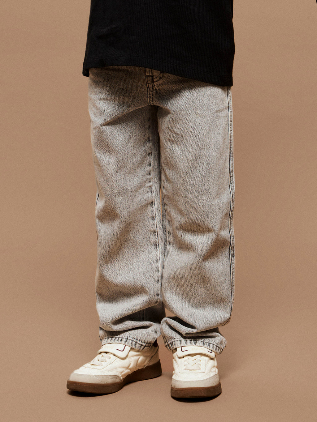 Jeans Menino Corte Loose Ganga Cinza