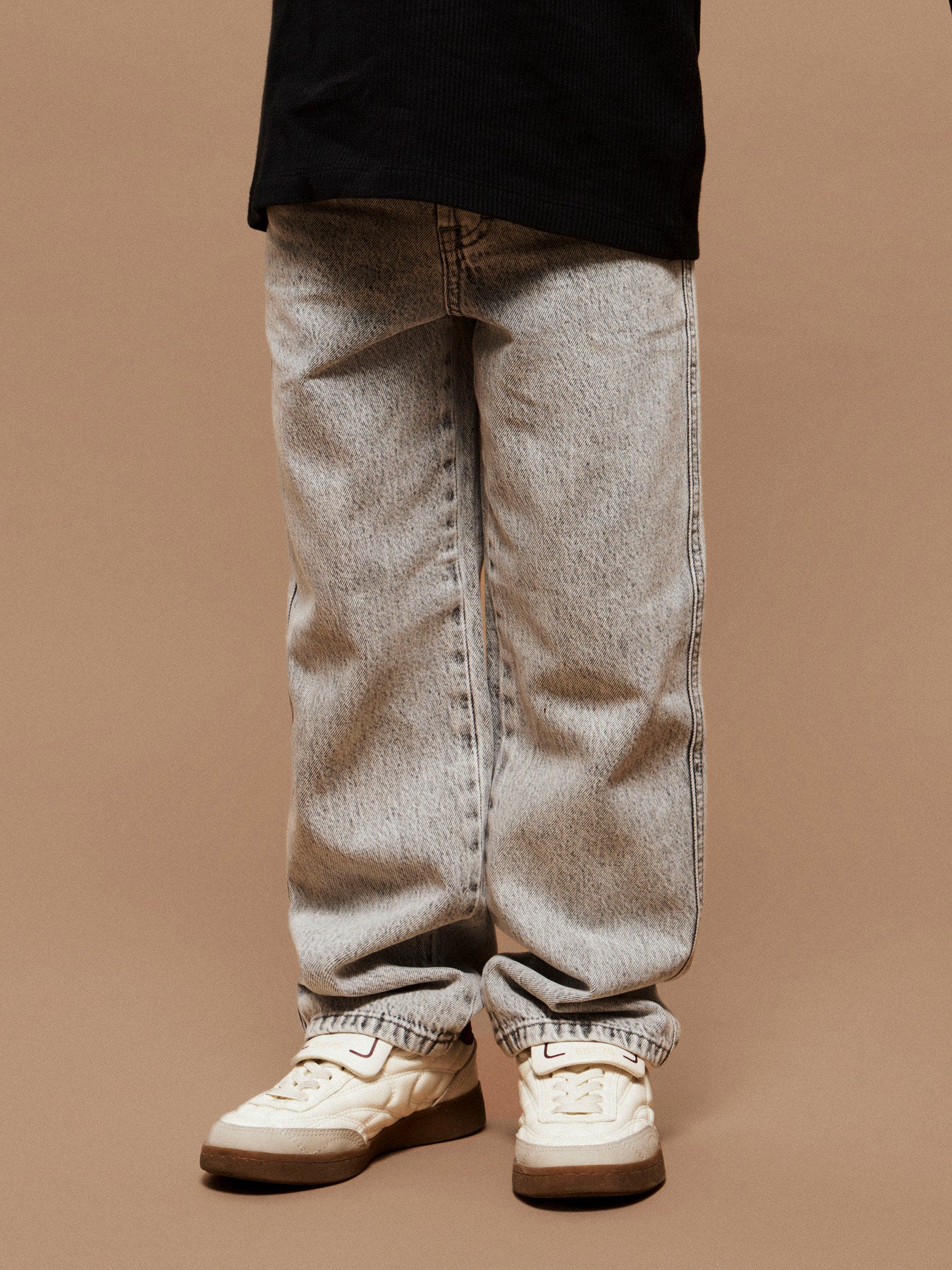 Jeans Menino Corte Loose Ganga Cinza