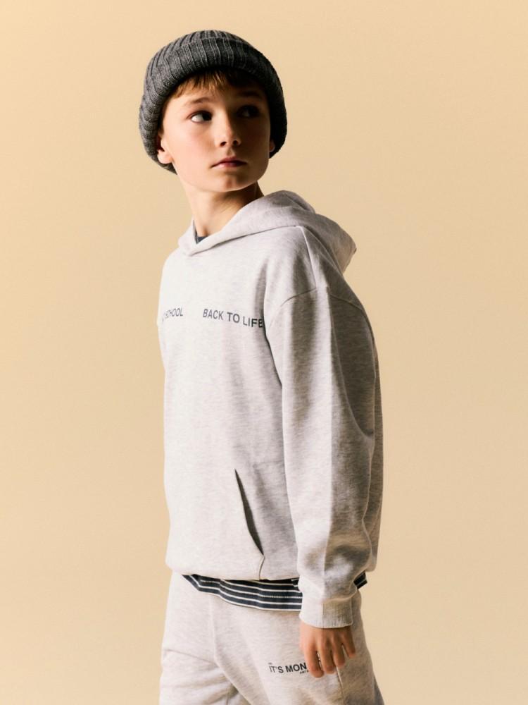 Sweatshirt com Capuz Cinzenta