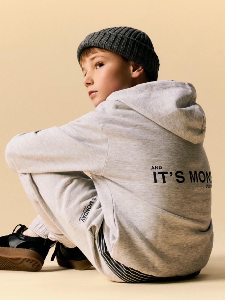 Sweatshirt com Capuz Cinzenta