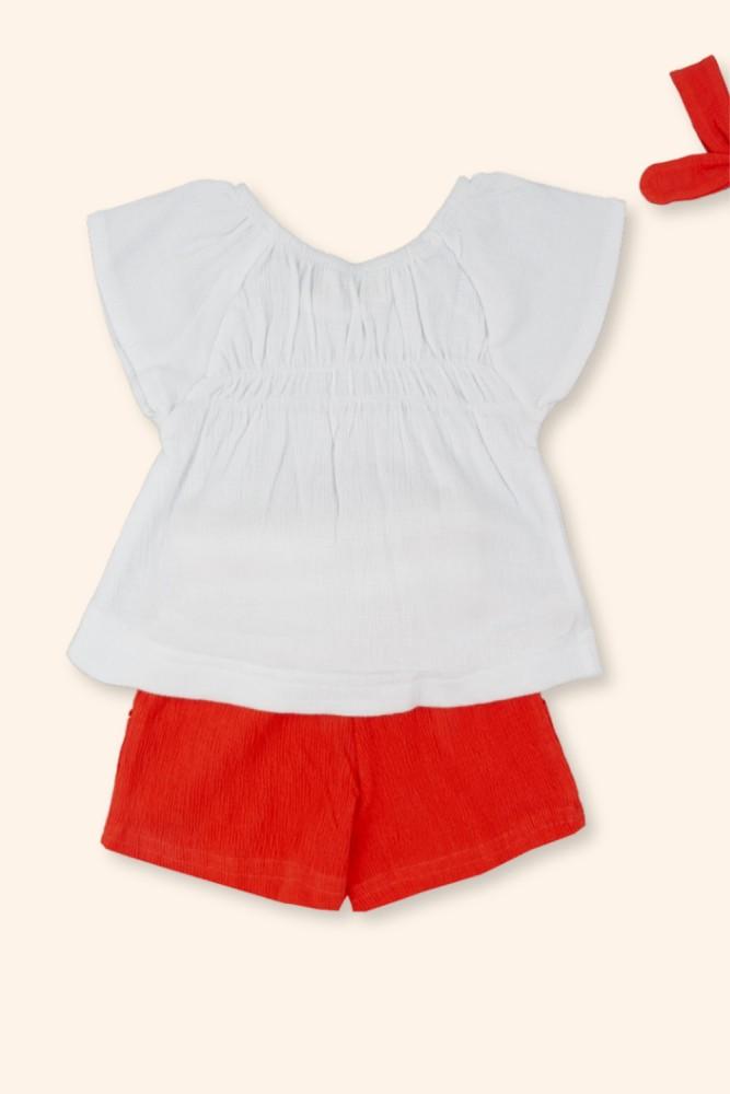 Conjunto  Menina Verão Coral
