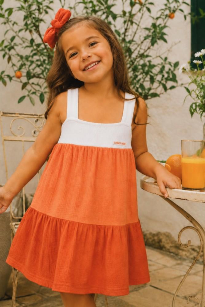 Vestido Menina Verão Coral