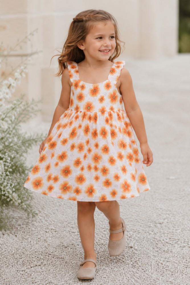 Vestido Menina  Flores de Páscoa