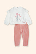 Conjunto Menina Corações Rosa