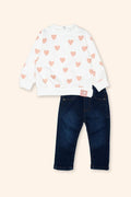 Conjunto Menina Corações Azul