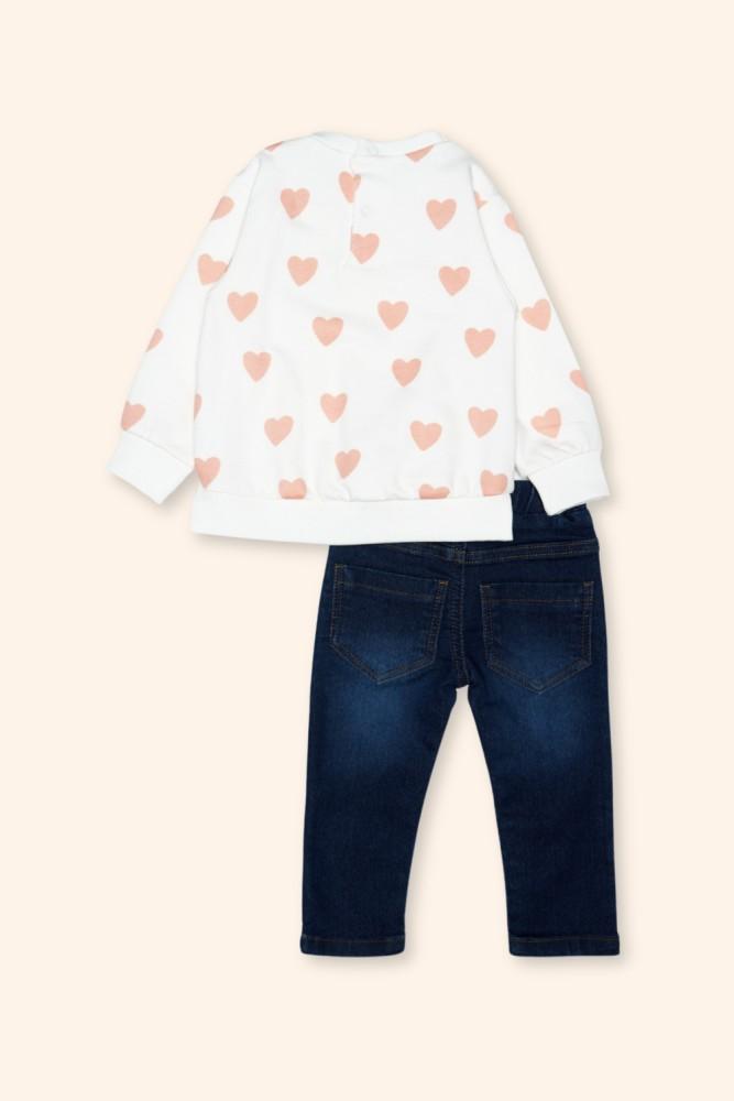 Conjunto Menina Corações Azul