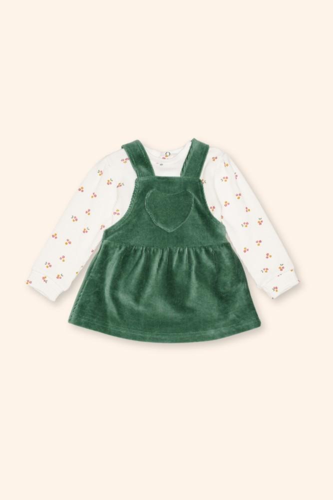 Conjunto Menina Jardineira Verde
