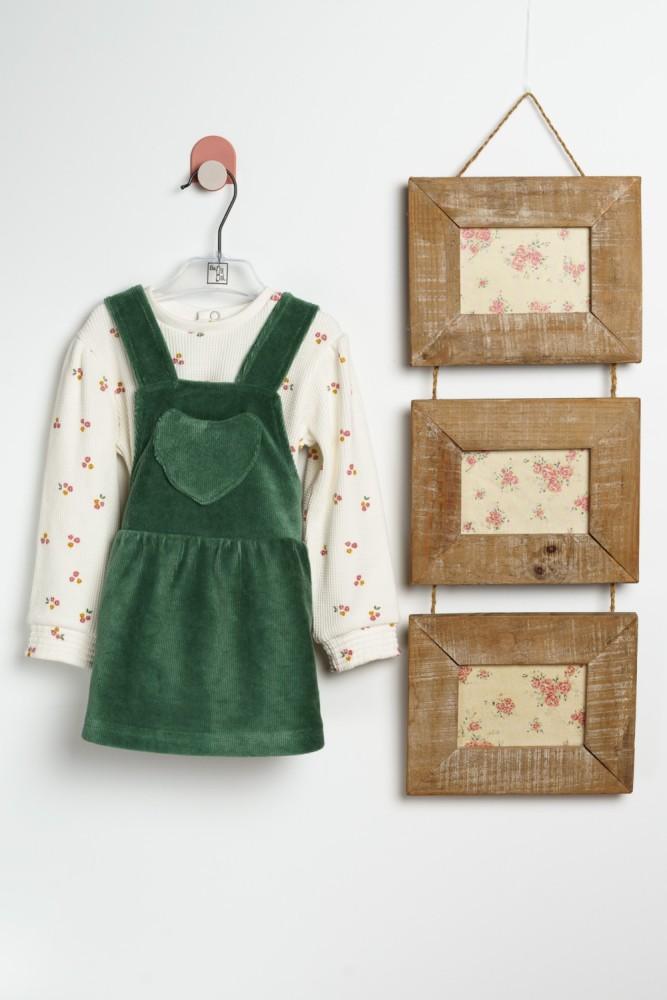 Conjunto Menina Jardineira Verde