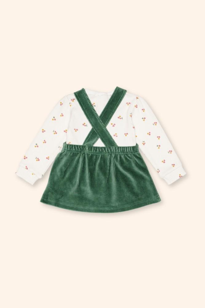 Conjunto Menina Jardineira Verde