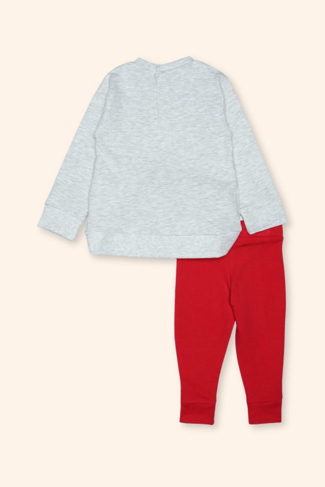 Conjunto Menina Coração Vermelho