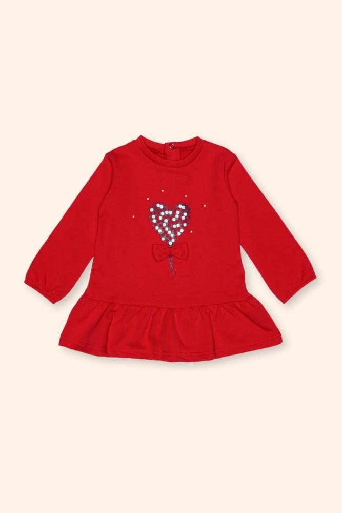 Vestido Menina Coração Vermelho