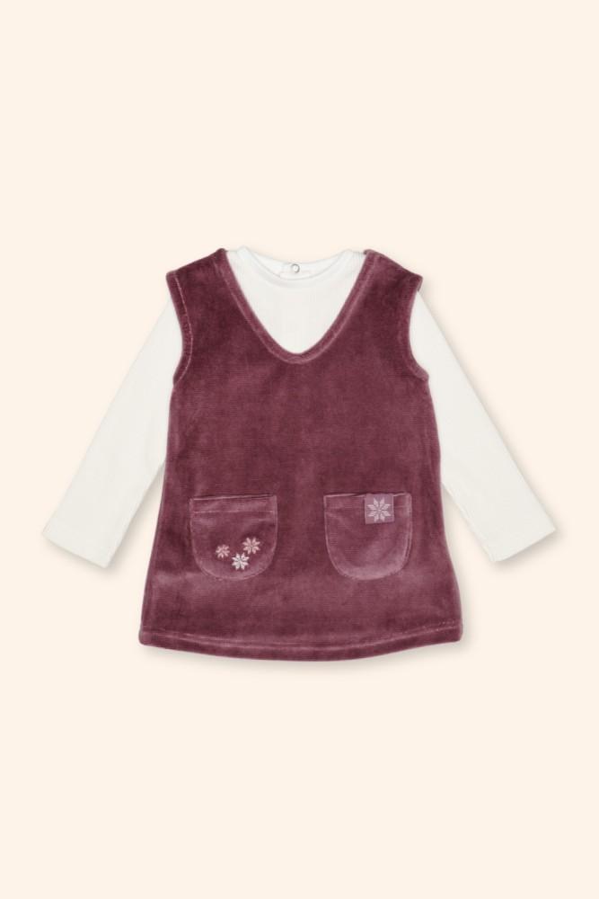 Conjunto Menina Jardineira Malva