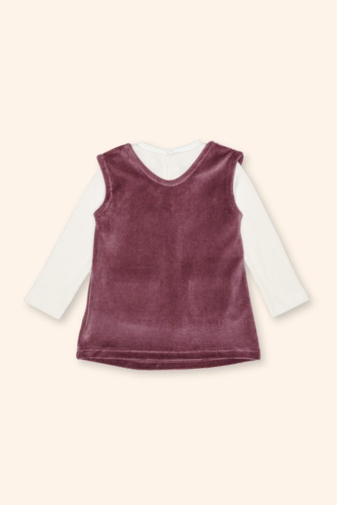 Conjunto Menina Jardineira Malva