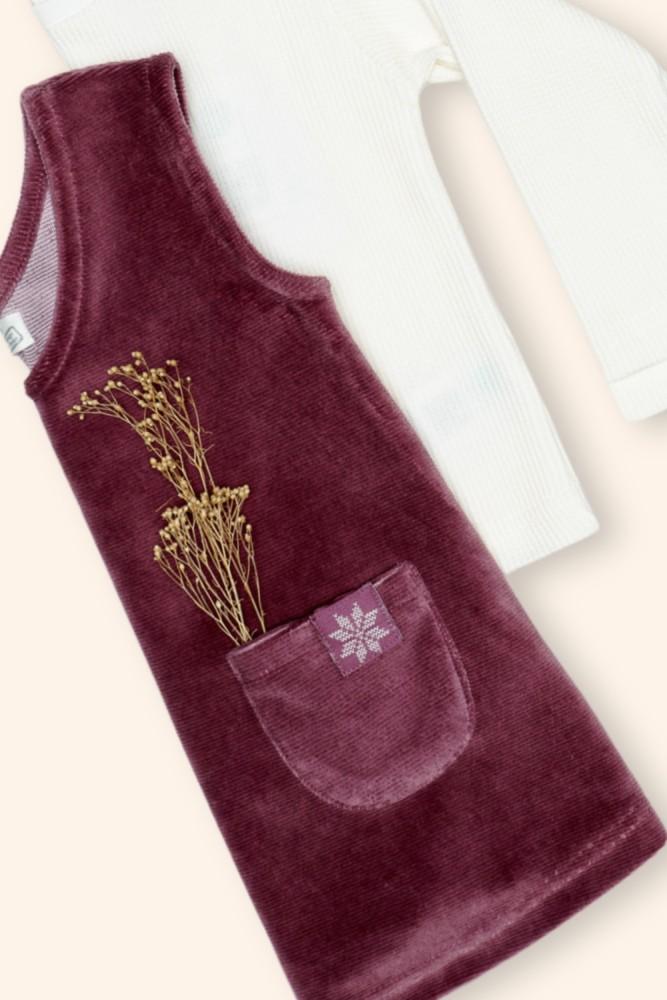 Conjunto Menina Jardineira Malva