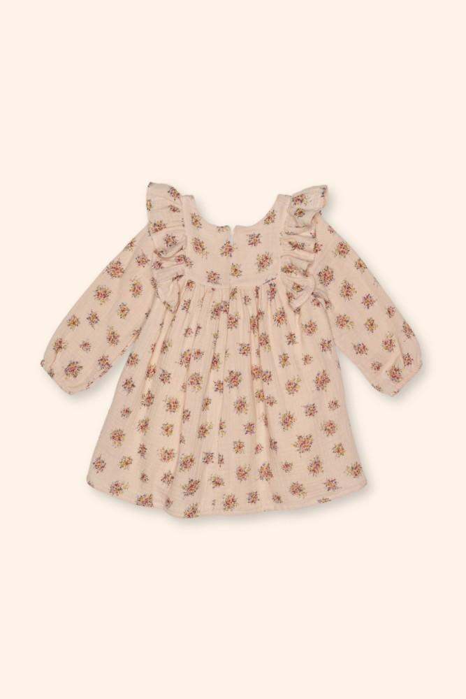 Vestido Menina Flores Rosa