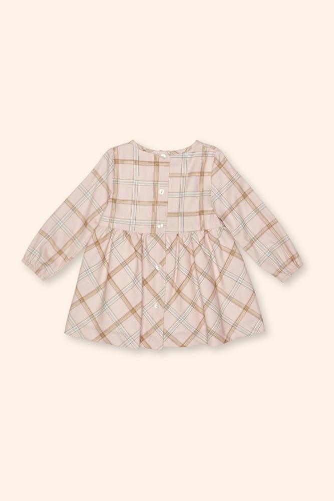 Vestido Menina Xadrez Rosa
