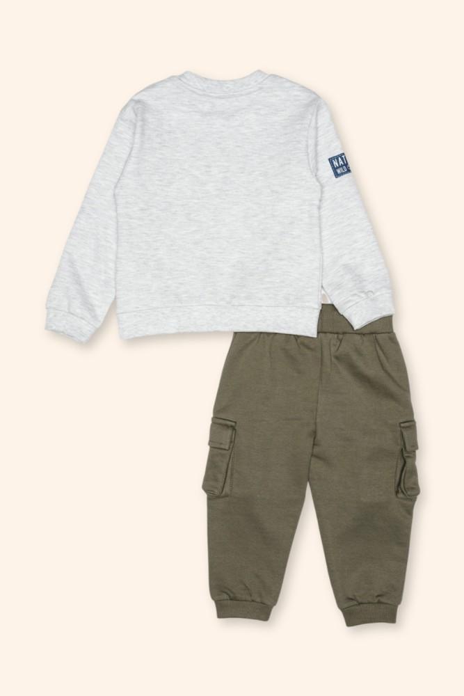 Conjunto Menino Cinzento e Caqui
