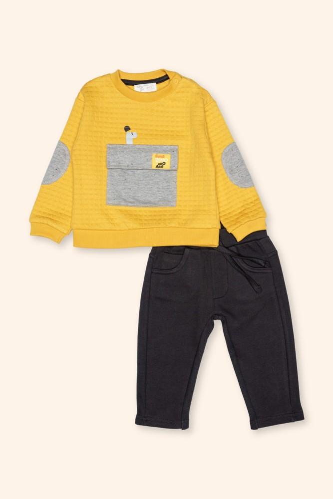 Conjunto Menino Mostarda e Castanho
