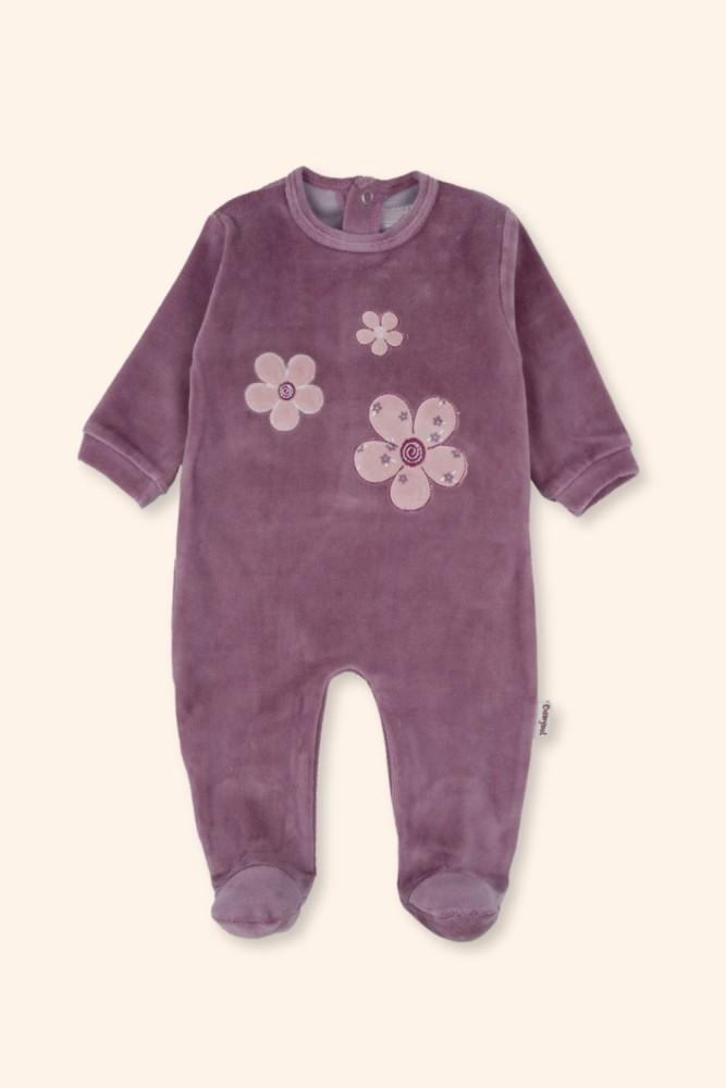 Babygrow Bebé Flores Beringela