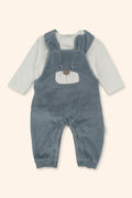 Conjunto Bebé Jardineira Azul