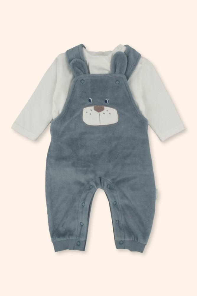 Conjunto Bebé Jardineira Azul