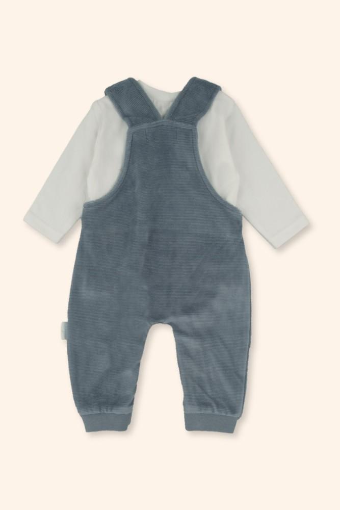 Conjunto Bebé Jardineira Azul