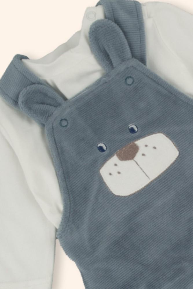 Conjunto Bebé Jardineira Azul