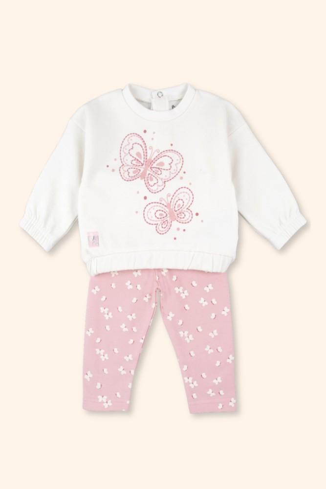 Conjunto Menina Flores Rosa