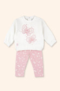 Conjunto Menina Flores Rosa