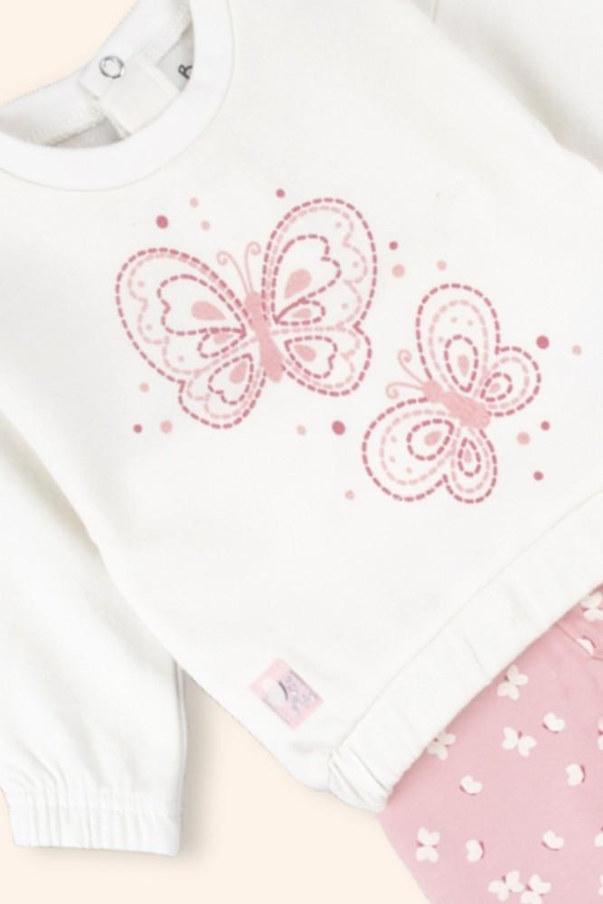 Conjunto Menina Flores Rosa