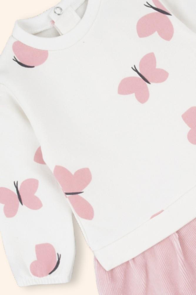 Conjunto Menina Cisnes Rosa