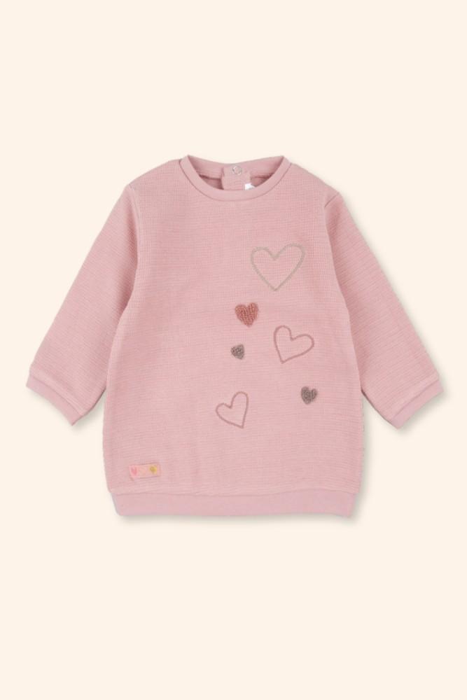 Vestido Menina Corações Rosa