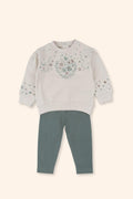 Conjunto Menina Corações Verde