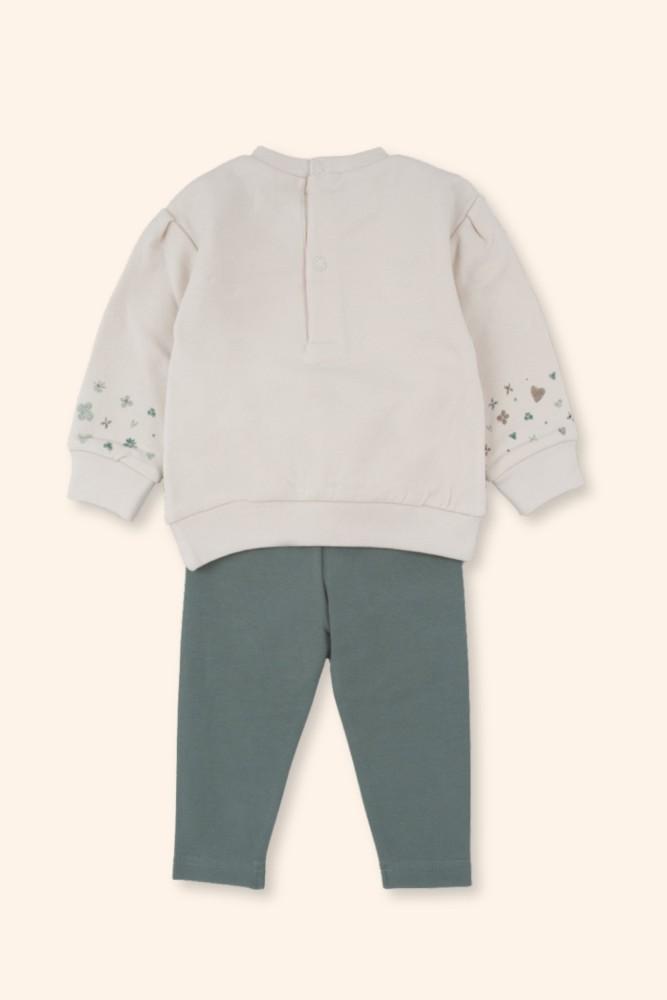 Conjunto Menina Corações Verde