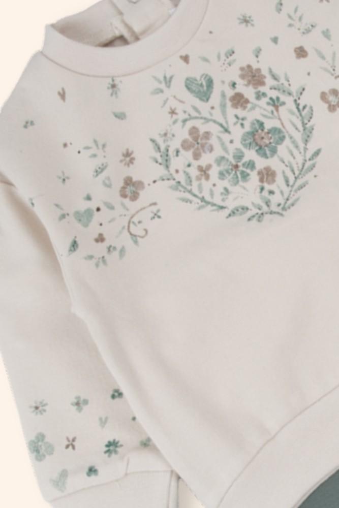 Conjunto Menina Corações Verde