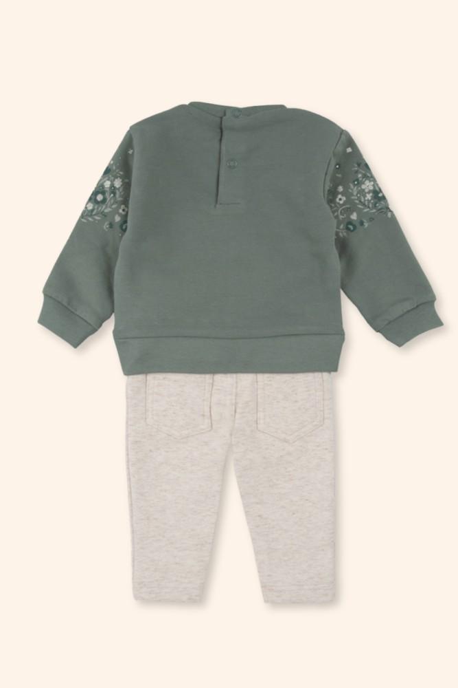 Conjunto Menina Verde e Bege
