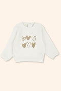 Sweatshirt Menina Corações Dourados