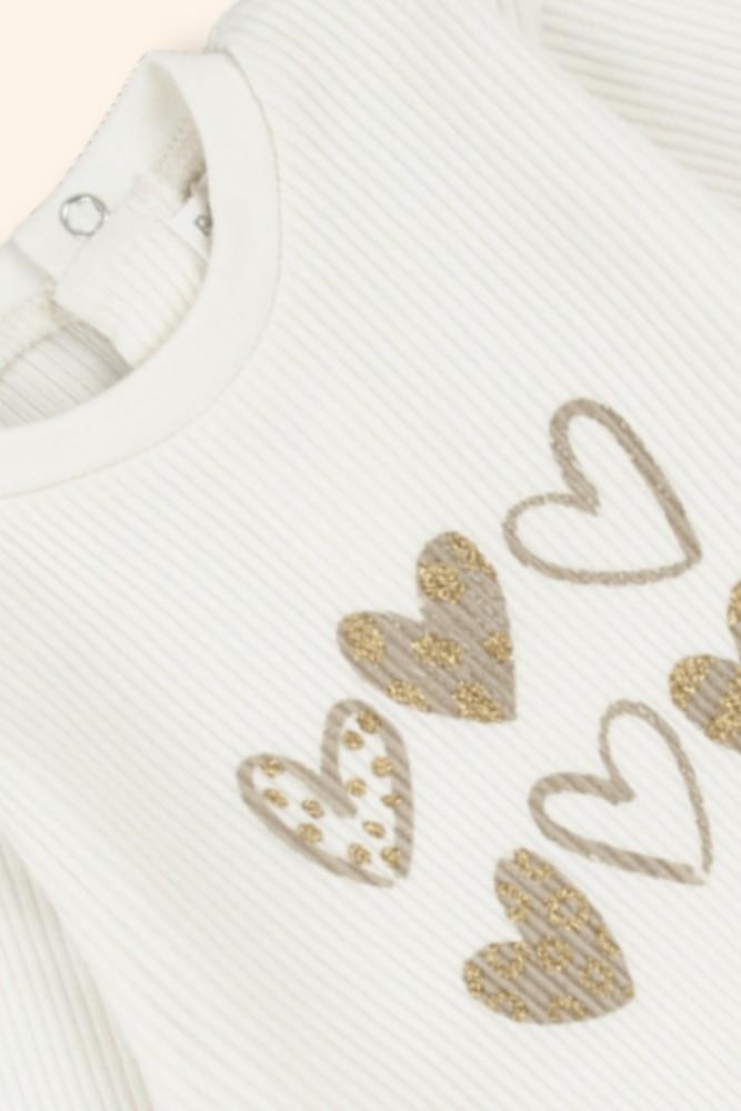 Sweatshirt Menina Corações Dourados