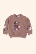 Sweatshirt Menina Flores Rosa Velho