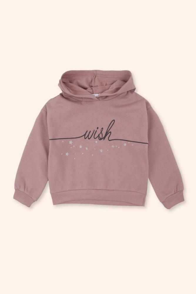Sweatshirt Menina Rosa com Capuz