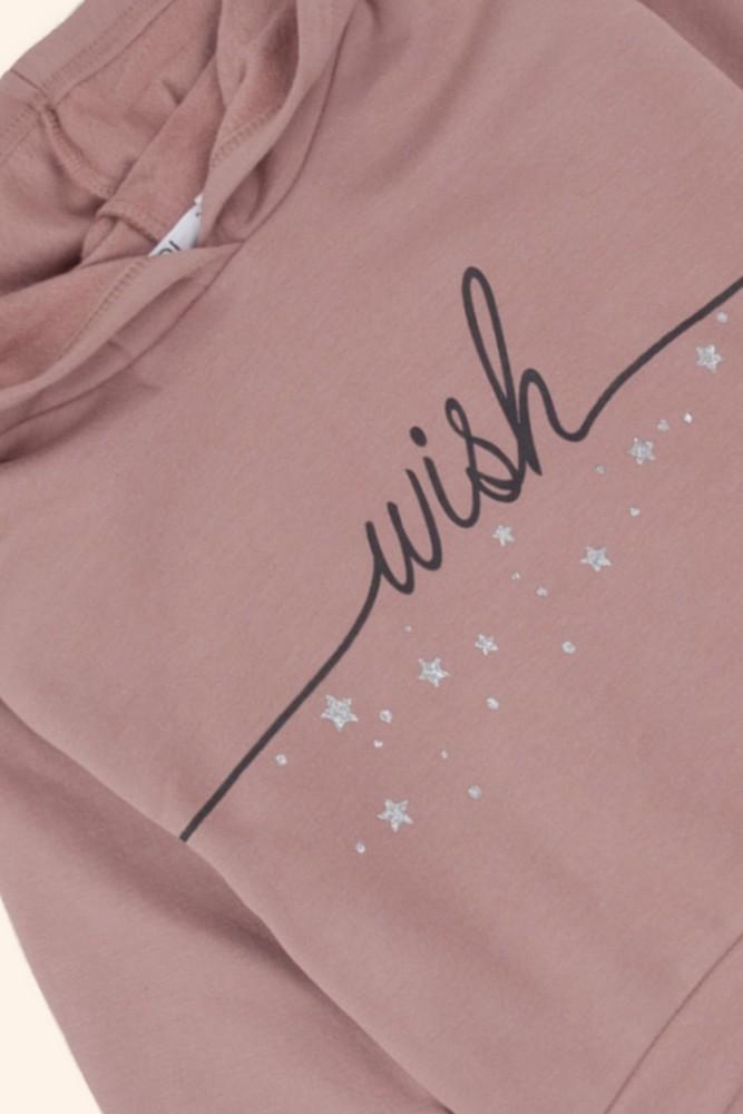 Sweatshirt Menina Rosa com Capuz