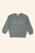 Sweatshirt Menina Corações Verde