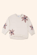 Sweatshirt Menina Flores Cru