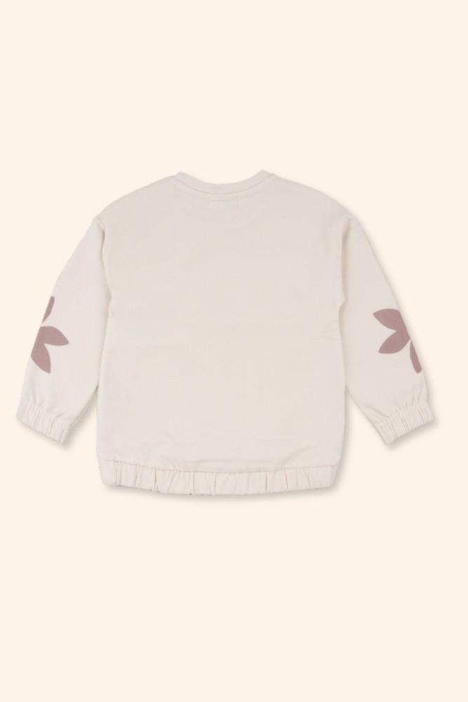 Sweatshirt Menina Flores Cru