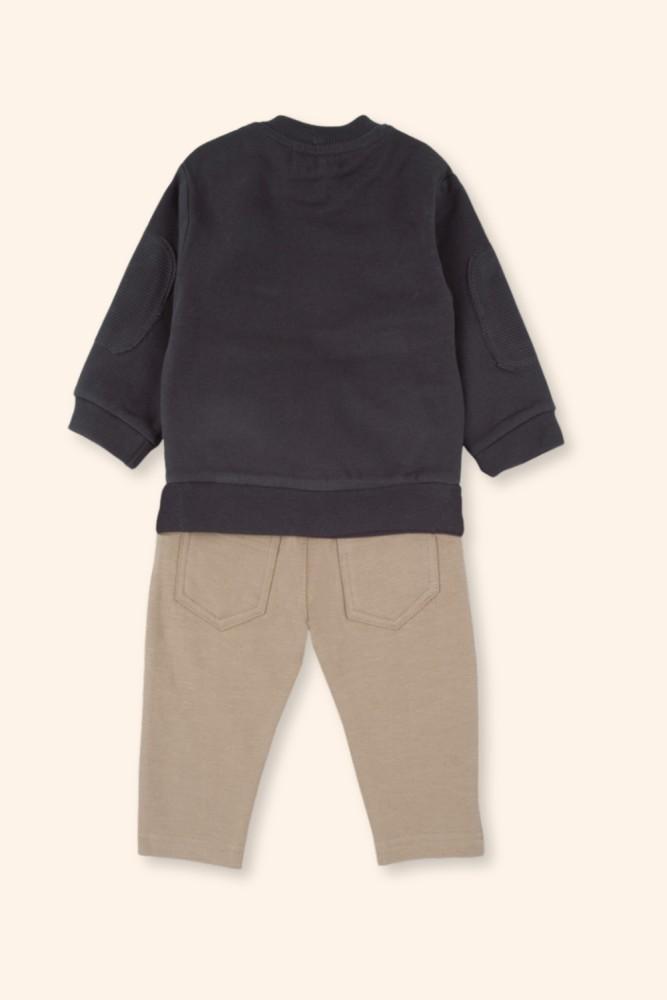 Conjunto Menino Preto e Bege