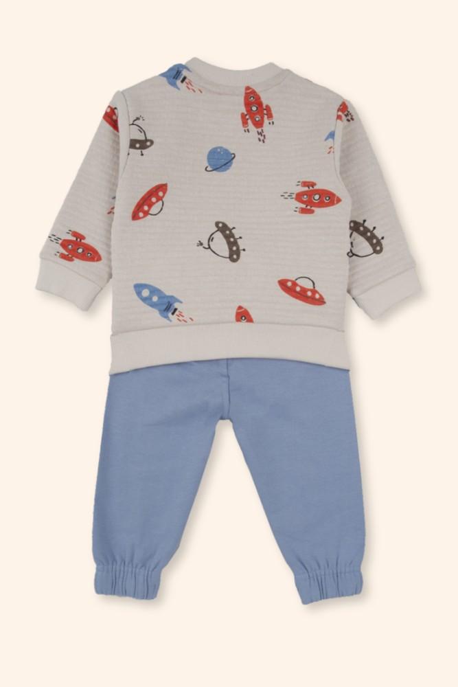 Conjunto Menino Estampado Cinzento