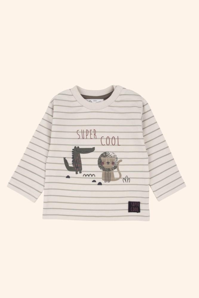 Camisola Menino Riscas e Dinossauro